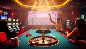 Experience the thrill of winning at Bin88's vibrant online casino, showcasing exciting poker chips and roulette.