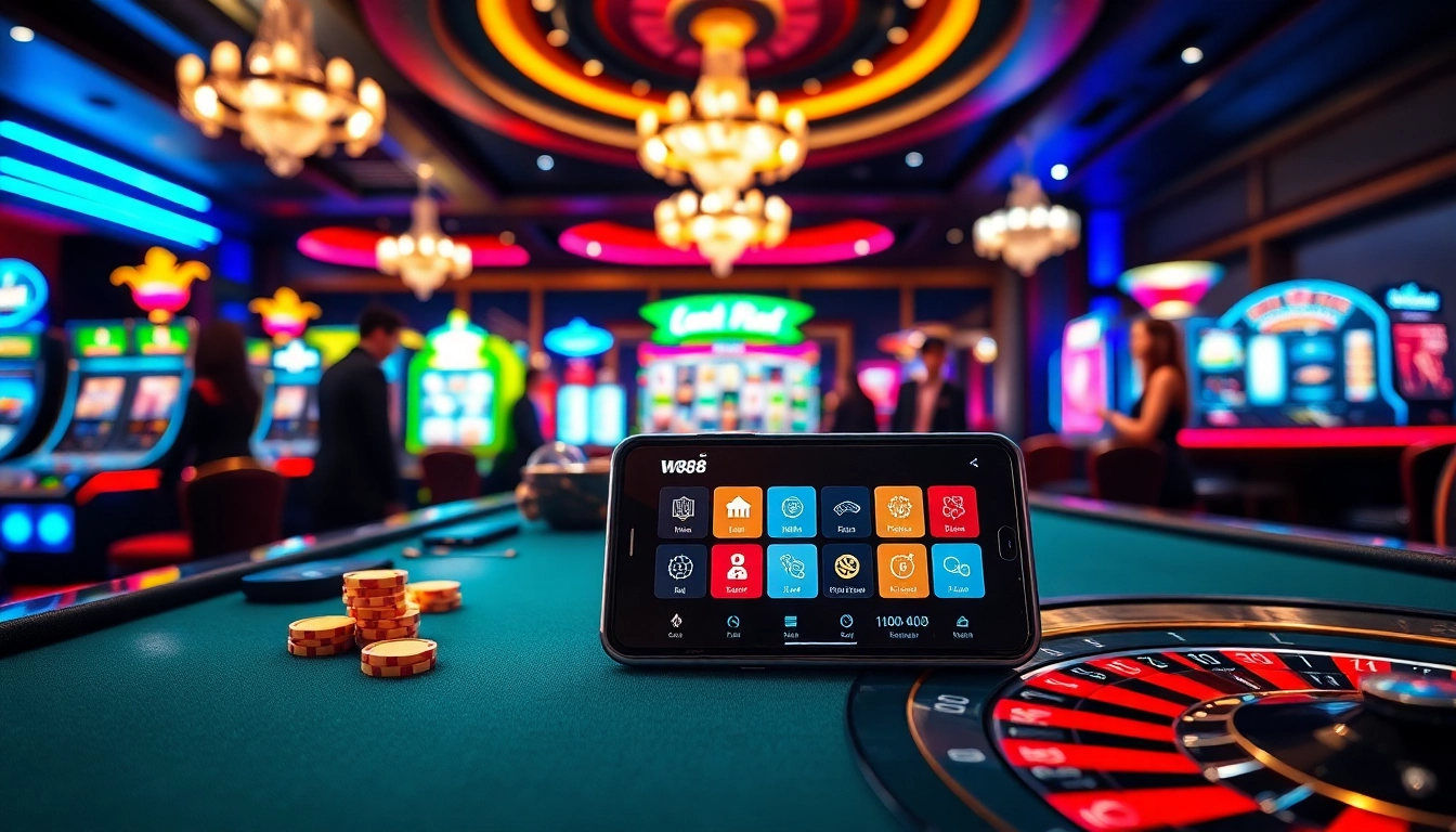 Engaging players at a luxury casino table showcasing link vao w88 and excitement of online gambling.