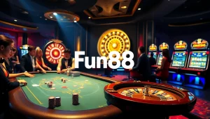 Experience the thrill of the Fun88 link as players engage in a vibrant casino atmosphere.