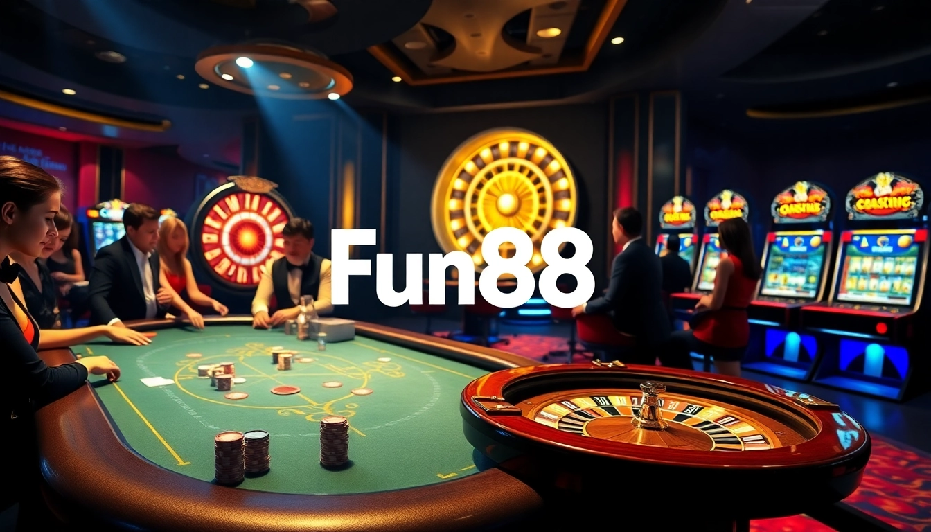 Experience the thrill of the Fun88 link as players engage in a vibrant casino atmosphere.