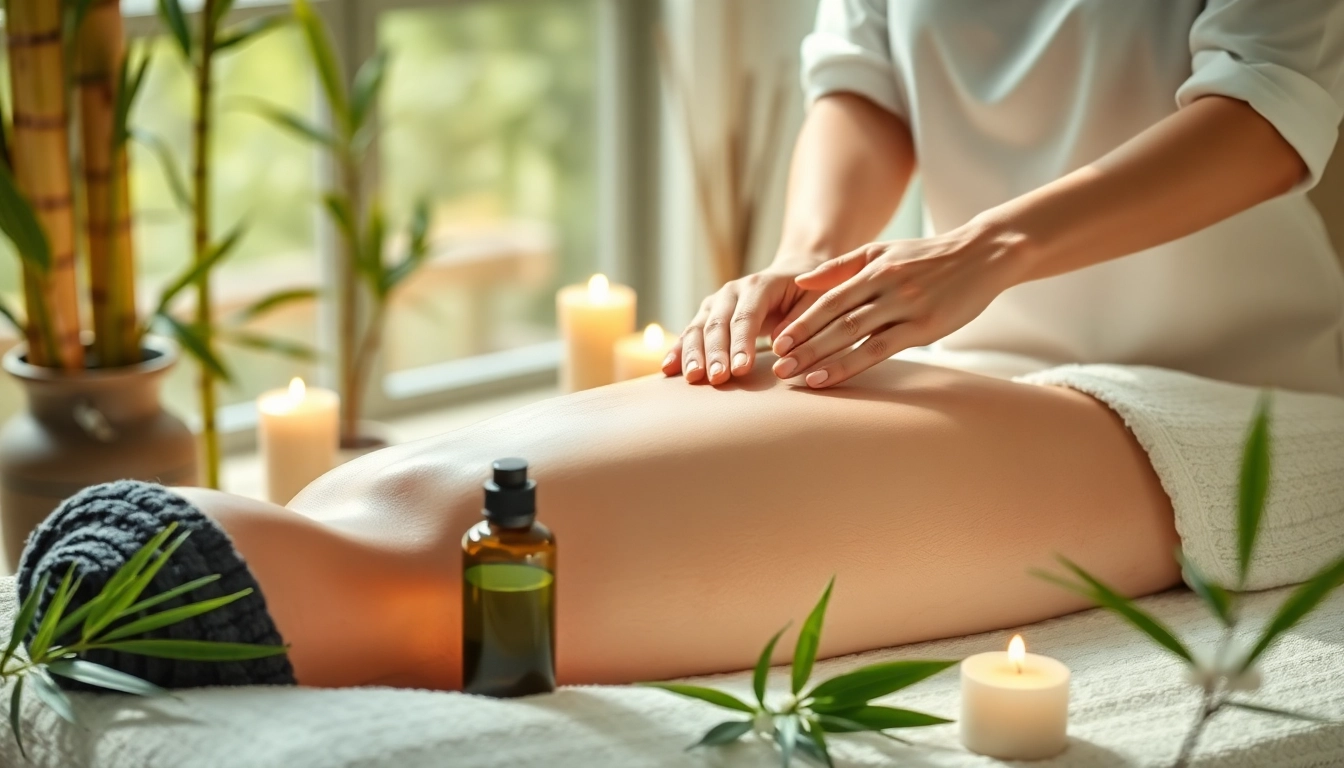 스웨디시 마사지에서 아로마 오일과 함께 편안한 분위기를 연출하는 장면