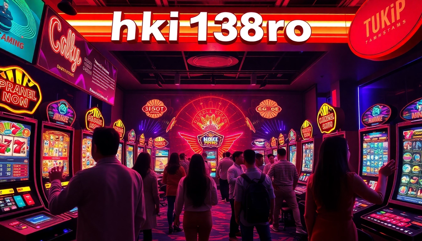 Engaged players at hoki138 pro enjoying vibrant online slot games in a digital gaming environment.