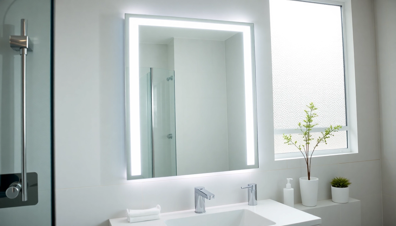 Enhance your bathroom with a stylish mirror with lights that beautifully reflects modern elegance.