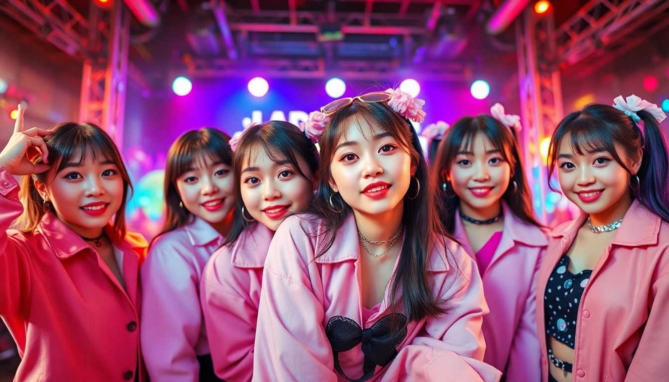 Reveal the distinct styles and expressions of blackpink members in a vibrant K-pop-inspired setting.