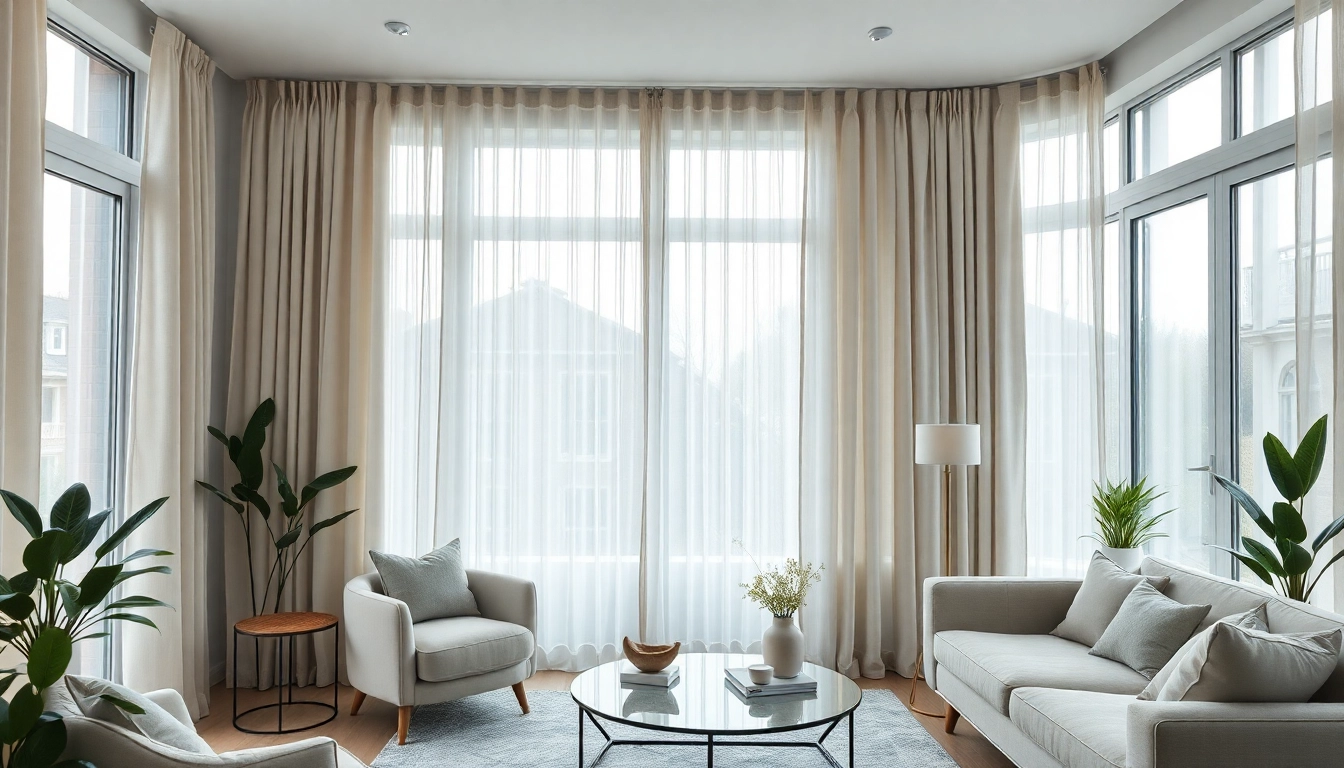 Verduisterende gordijnen in een stijlvolle woonkamer die privacy en rust bieden.