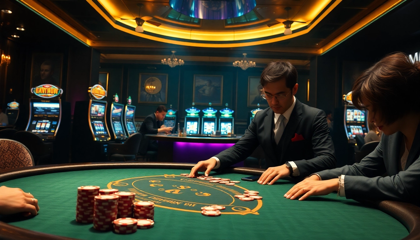 Experience the thrill of Link vào Haywin at a luxurious casino table with vibrant gameplay.