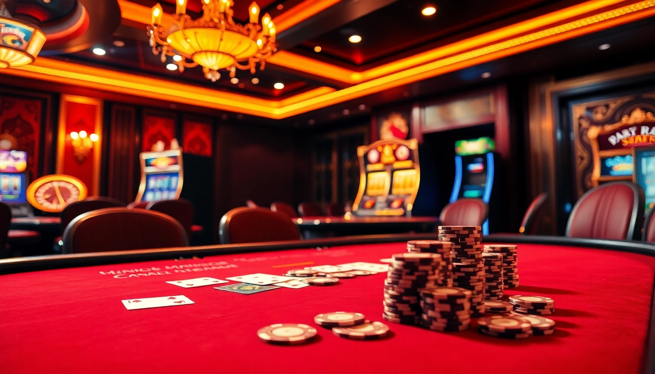 Engaging in free porn games at a vibrant casino filled with poker chips and slot machines.