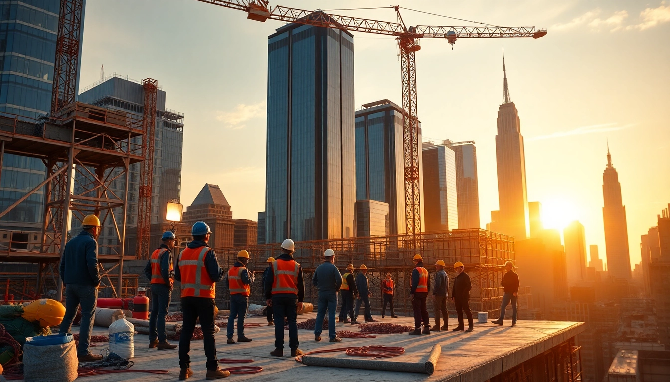 New York City Commercial General Contractor team collaborating on a construction project.