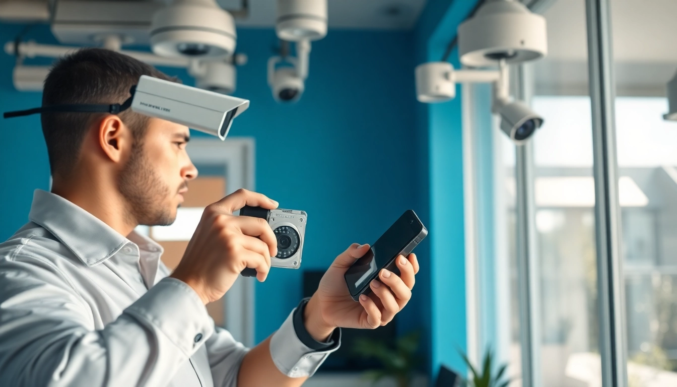 Profesionales instalando sistemas de seguridad para una empresa de seguridad en Costa Rica.