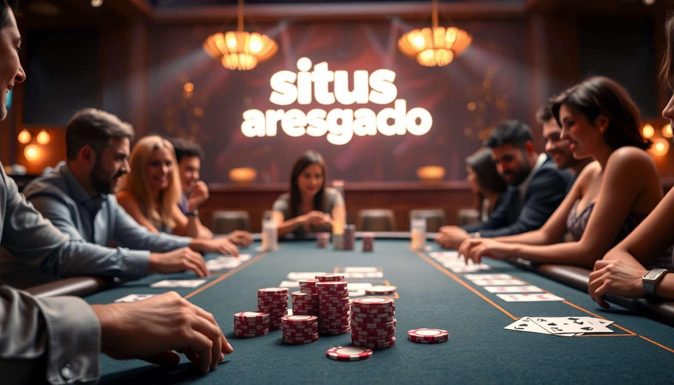 Engage with situs aresgacor at an upscale online gambling table filled with vibrant poker chips.
